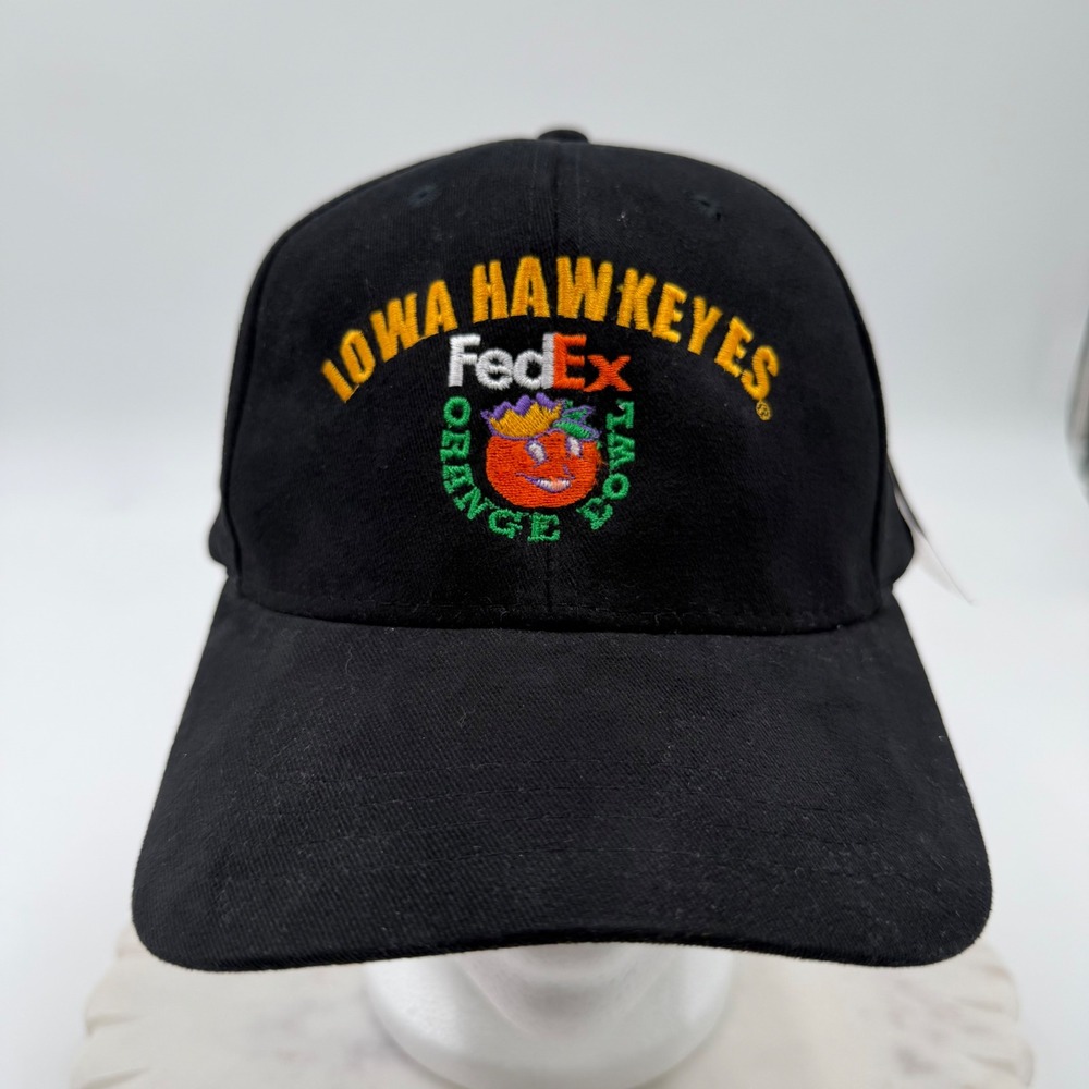 Iowa Hawkeyes FedEx Orange Bowl 2003 Hat Mens Black‎ Cotton Adjustable Strapback
